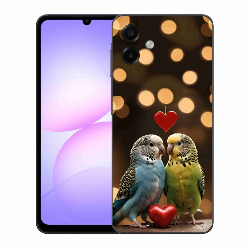 Gelový kryt mmCase na Samsung Galaxy A07 - zamilovaní papoušci