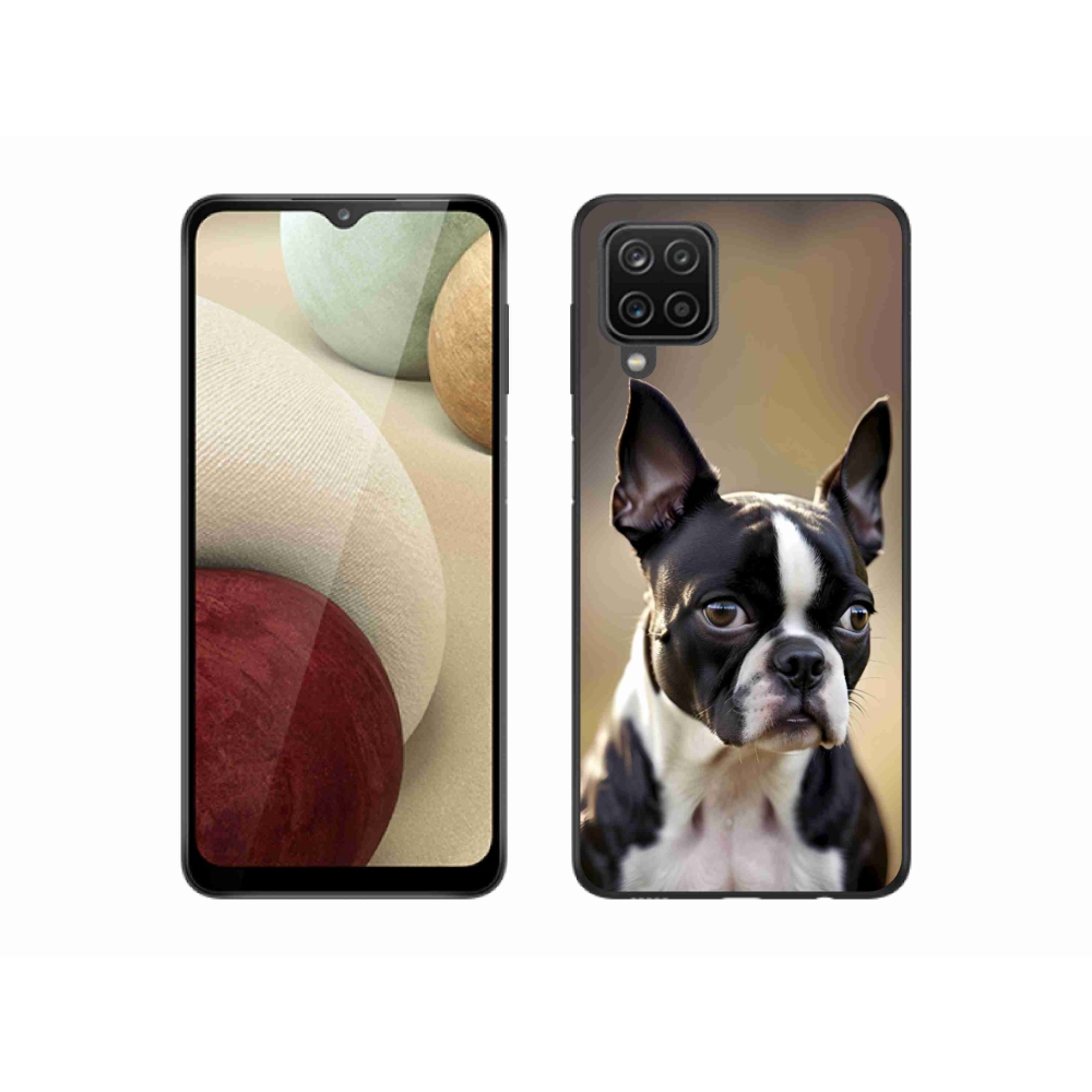 Gelový kryt mmCase na Samsung Galaxy A12 - bostonský teriér