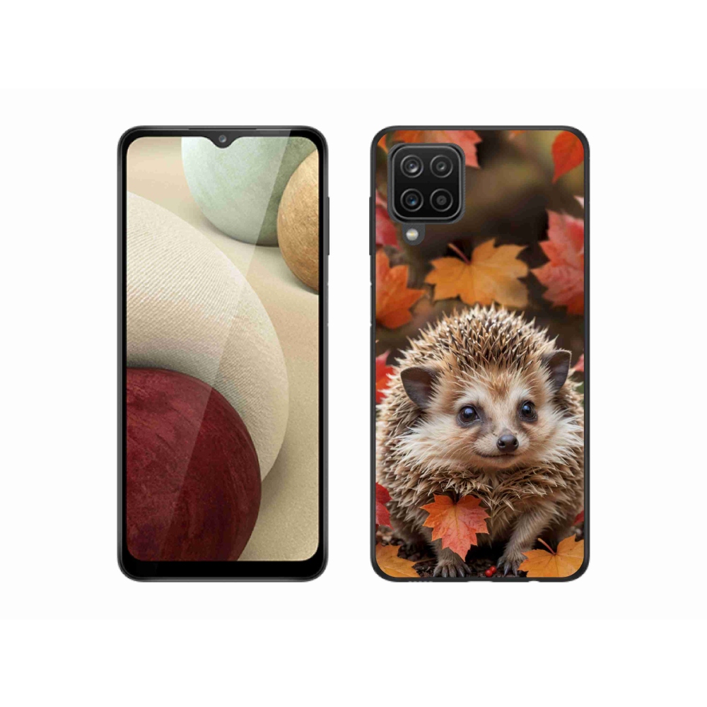 Gelový kryt mmCase na Samsung Galaxy A12 - ježek v listí