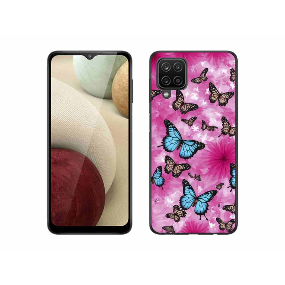 Gelový kryt mmCase na Samsung Galaxy A12 - motýlí zahrada