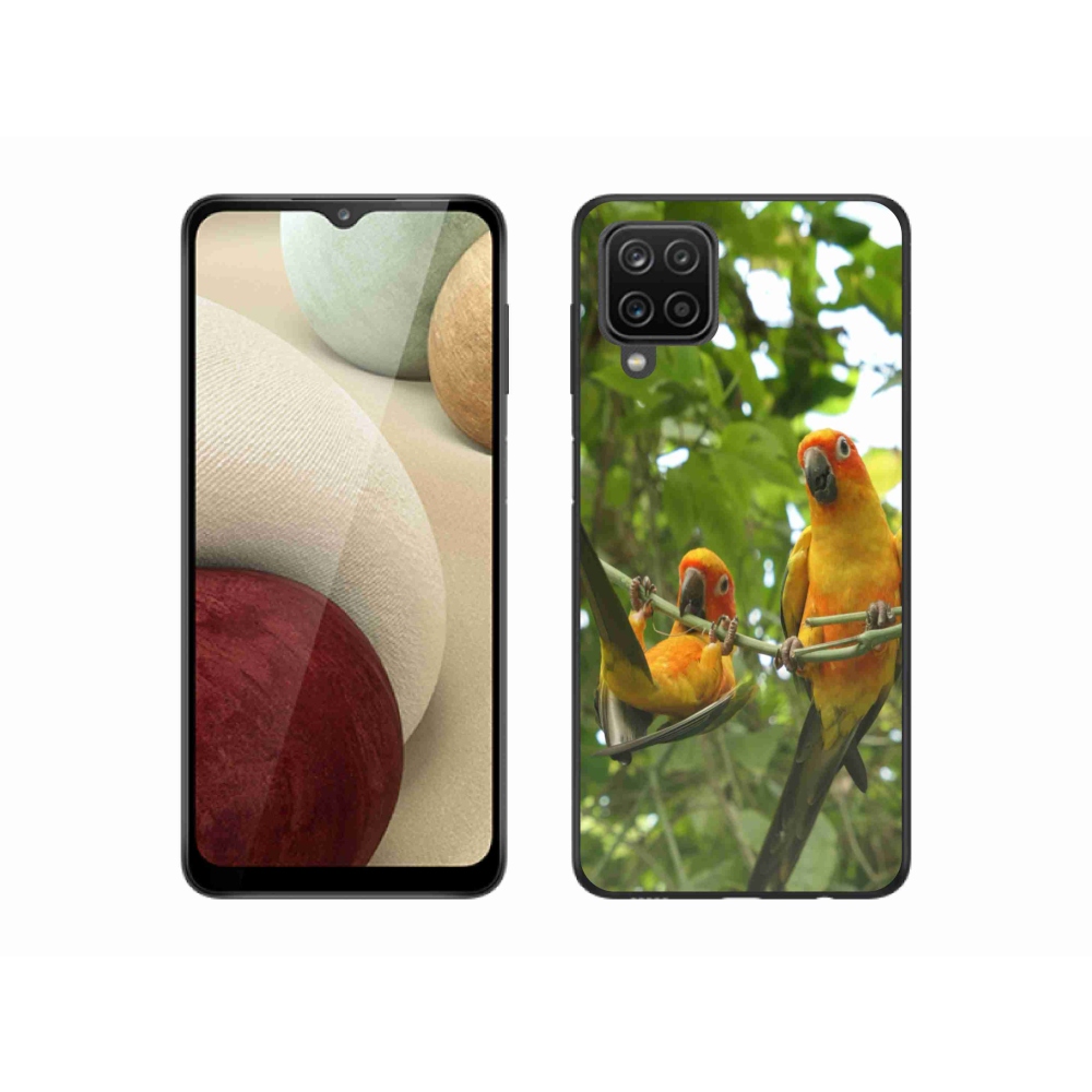 Gelový kryt mmCase na Samsung Galaxy A12 - papoušci aratingy