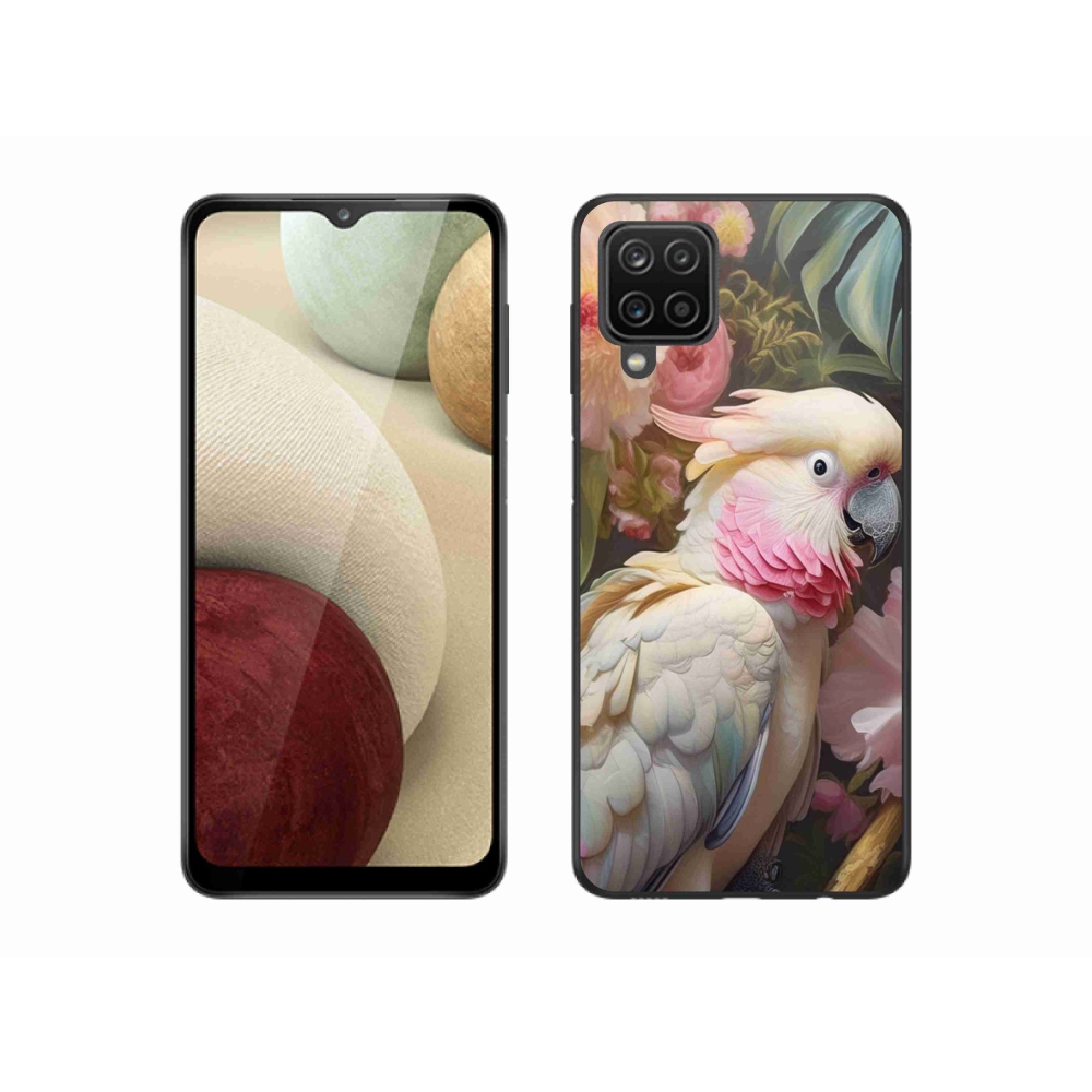 Gelový kryt mmCase na Samsung Galaxy A12 - papoušek kakadu růžový 2