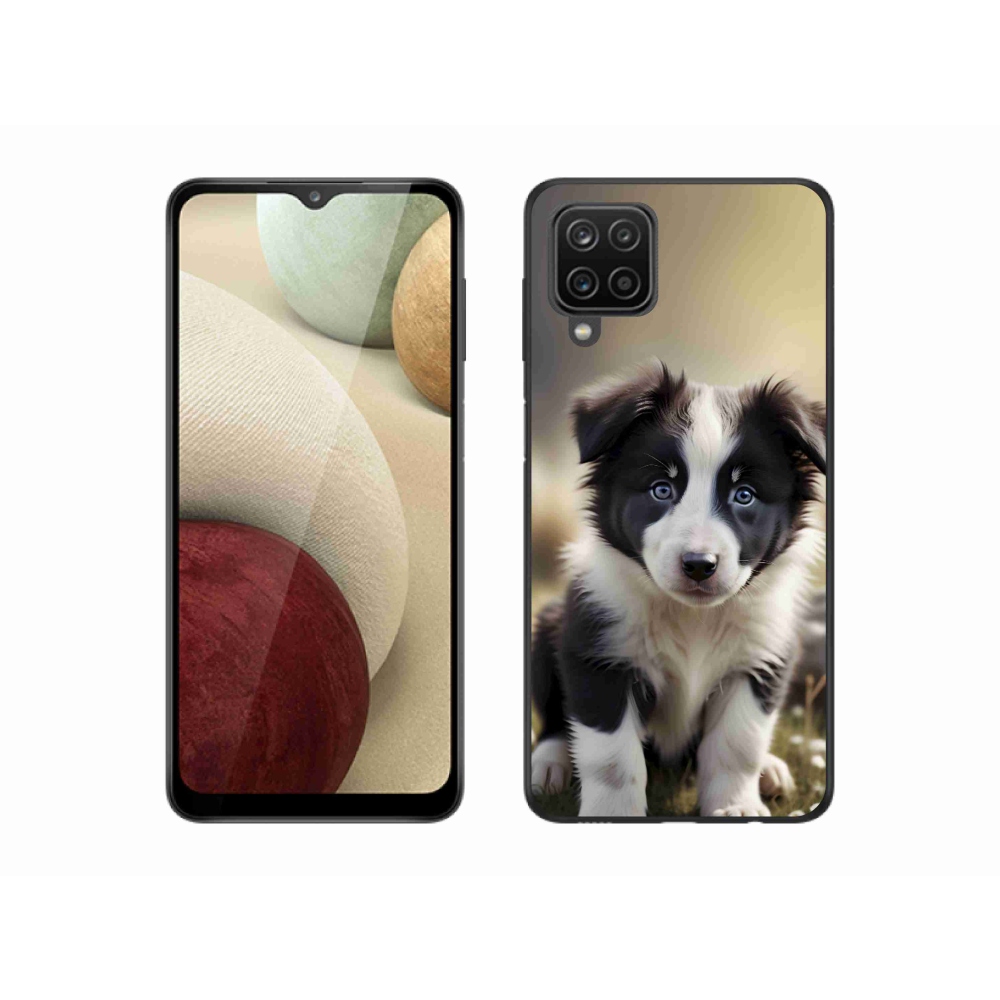 Gelový kryt mmCase na Samsung Galaxy A12 - roztomilá border kolie