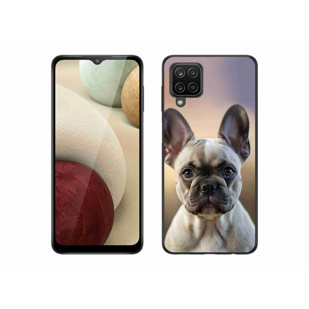 Gelový kryt mmCase na Samsung Galaxy A12 - roztomilý francouzský buldoček