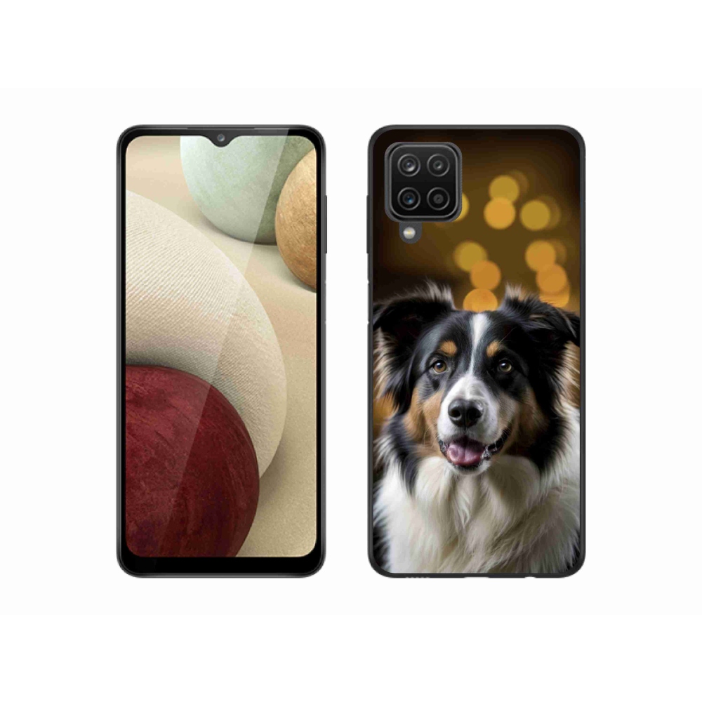 Gelový kryt mmCase na Samsung Galaxy A12 - usměvavý australský ovčák