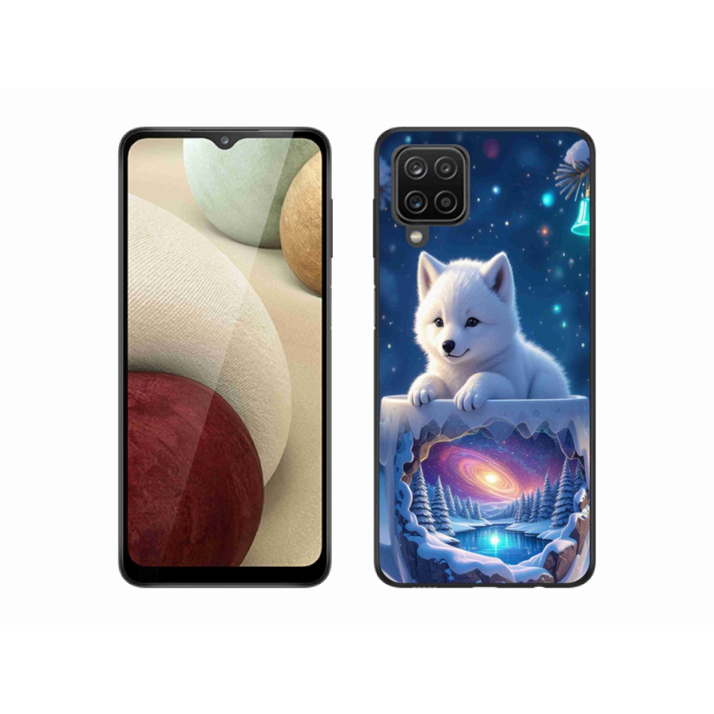 Gelový kryt mmCase na Samsung Galaxy A12 - vánoční štěně