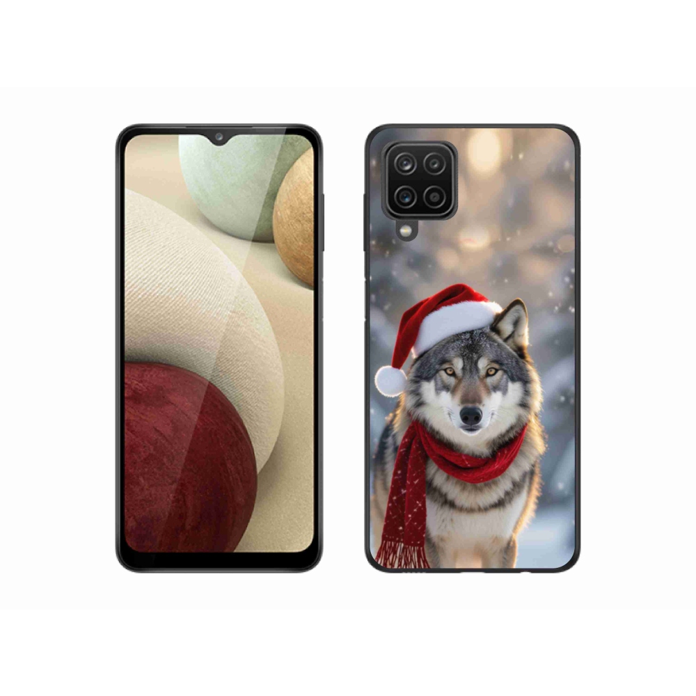 Gelový kryt mmCase na Samsung Galaxy A12 - vánoční vlk