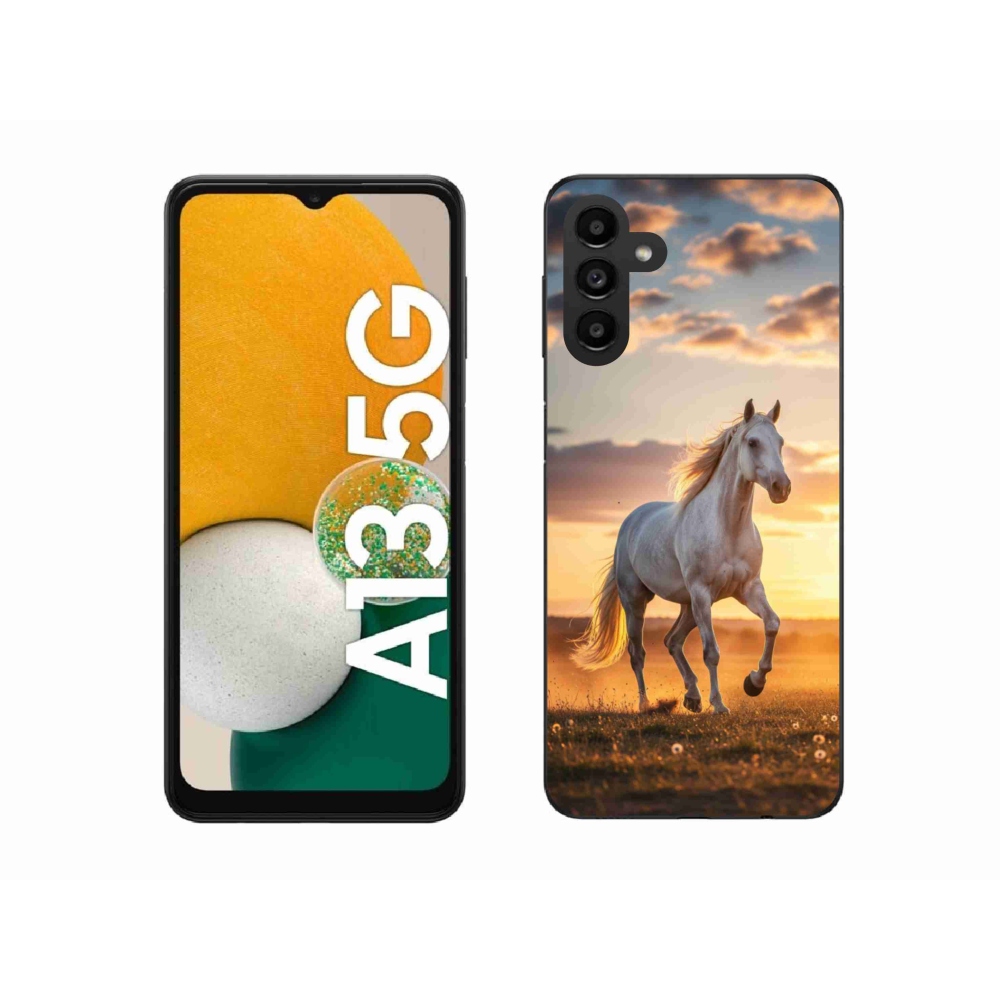 Gelový kryt mmCase na Samsung Galaxy A13 5G - běžící bílý kůň 2