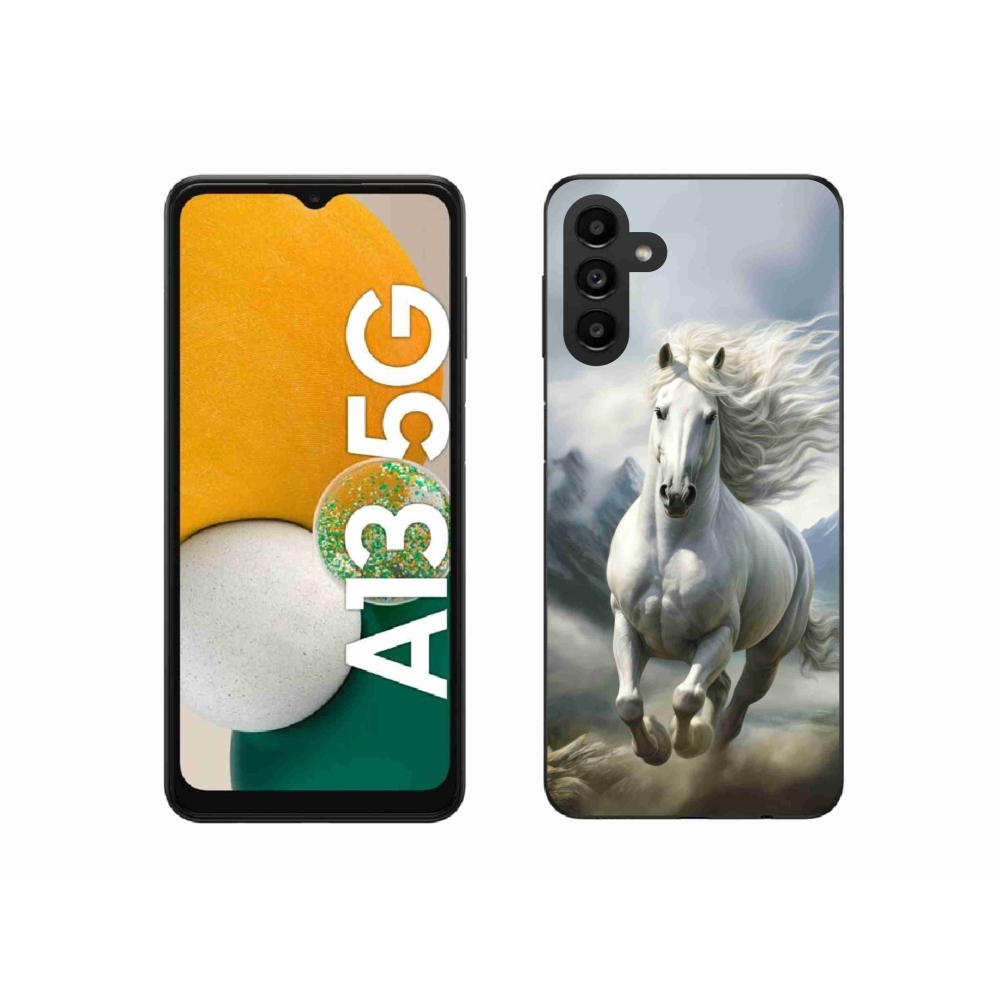 Gelový kryt mmCase na Samsung Galaxy A13 5G - běžící bílý kůň 3