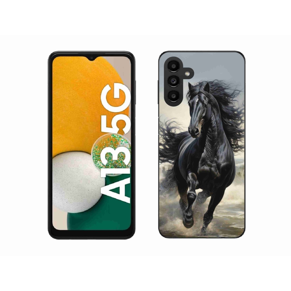 Gelový kryt mmCase na Samsung Galaxy A13 5G - běžící černý kůň