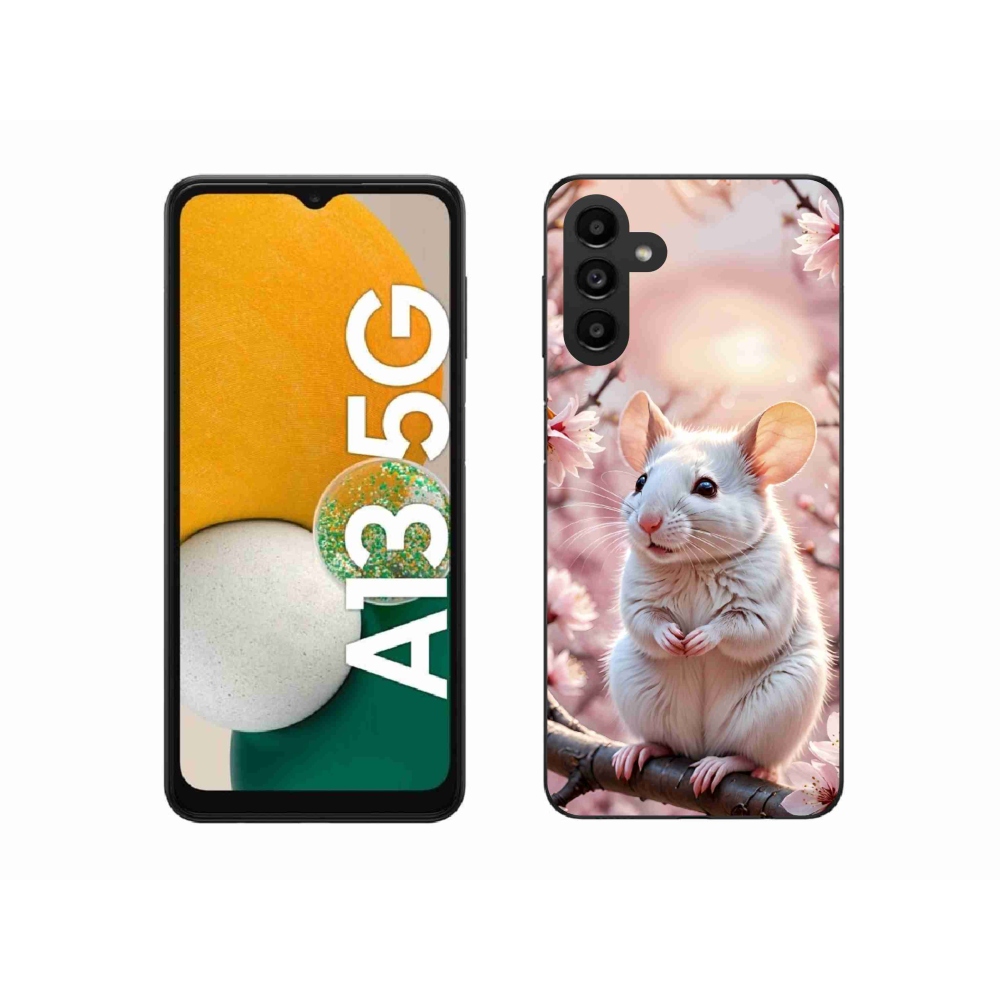 Gelový kryt mmCase na Samsung Galaxy A13 5G - bílá myš na větvi
