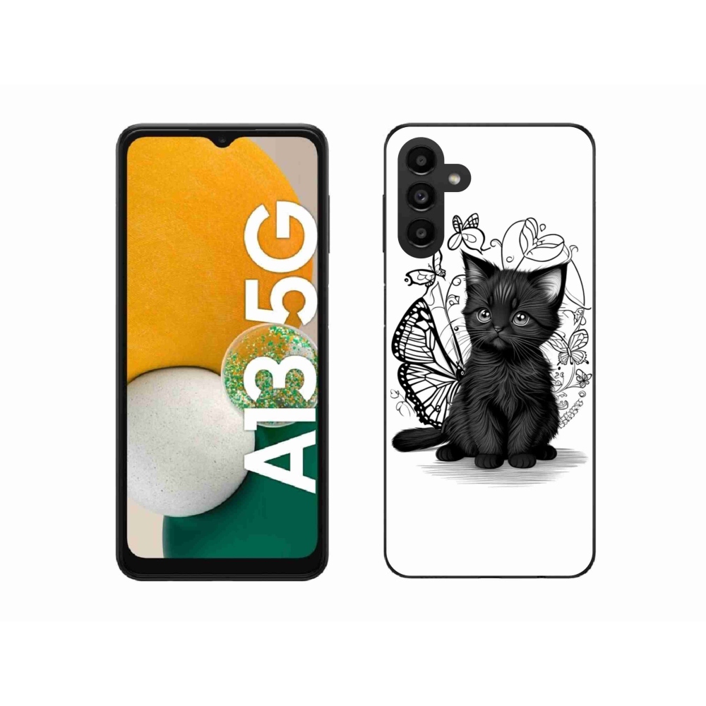 Gelový kryt mmCase na Samsung Galaxy A13 5G - černé kotě