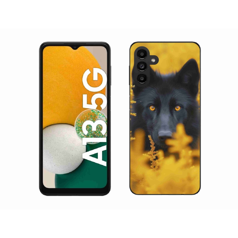 Gelový kryt mmCase na Samsung Galaxy A13 5G - černý vlk 2
