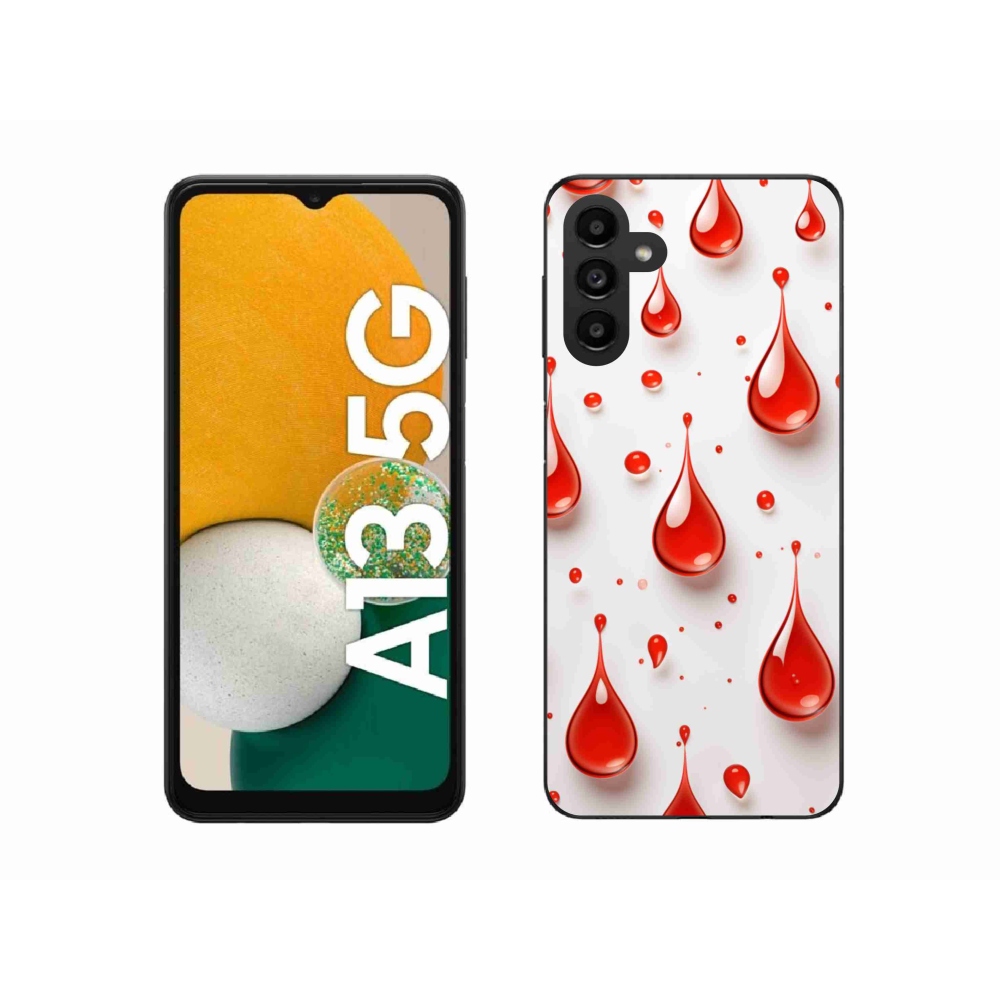 Gelový kryt mmCase na Samsung Galaxy A13 5G - červené kapky