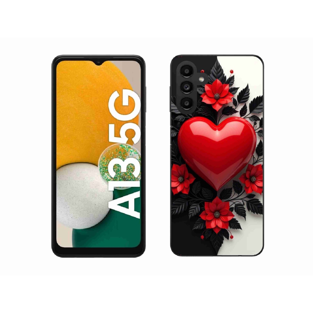 Gelový kryt mmCase na Samsung Galaxy A13 5G - červené srdce