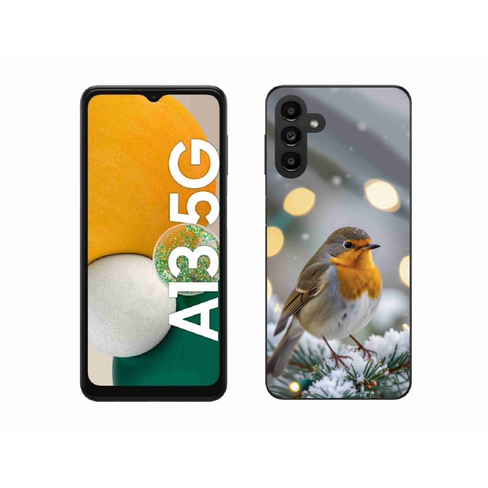 Gelový kryt mmCase na Samsung Galaxy A13 5G - červenka v zimě