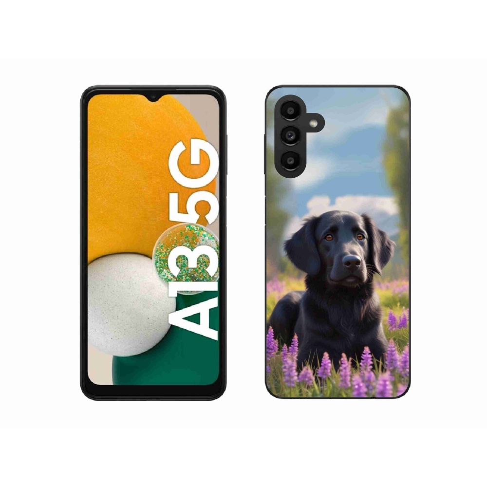 Gelový kryt mmCase na Samsung Galaxy A13 5G - elegantní černý retrívr