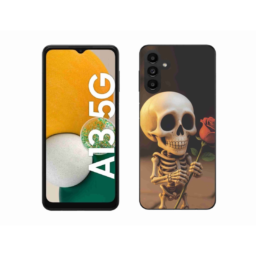Gelový kryt mmCase na Samsung Galaxy A13 5G - kostlivec s růží