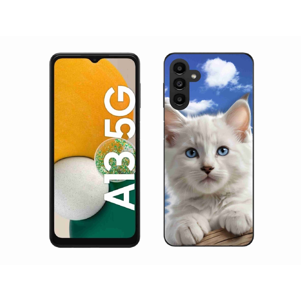 Gelový kryt mmCase na Samsung Galaxy A13 5G - kotě a oblaka