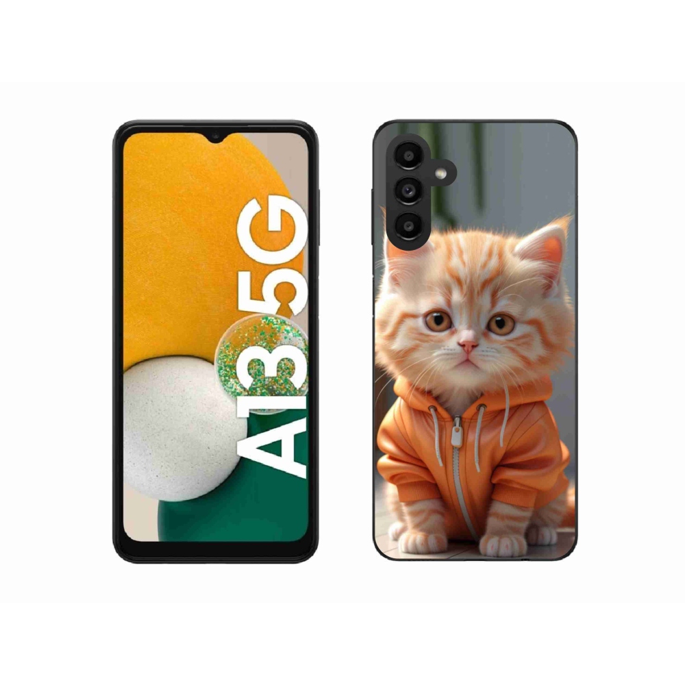 Gelový kryt mmCase na Samsung Galaxy A13 5G - kotě v mikině