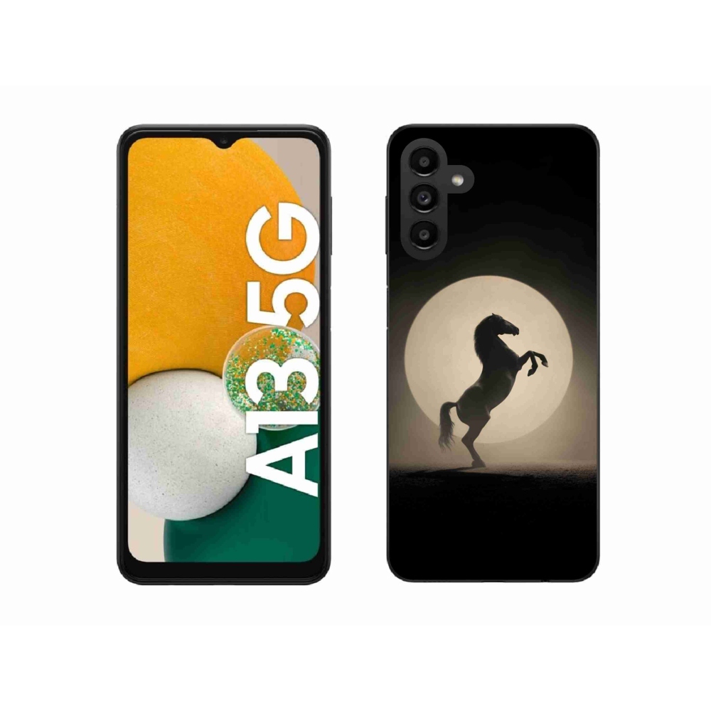 Gelový kryt mmCase na Samsung Galaxy A13 5G - kůň v siluetě