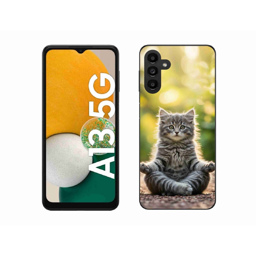 Gelový kryt mmCase na Samsung Galaxy A13 5G - meditující kotě