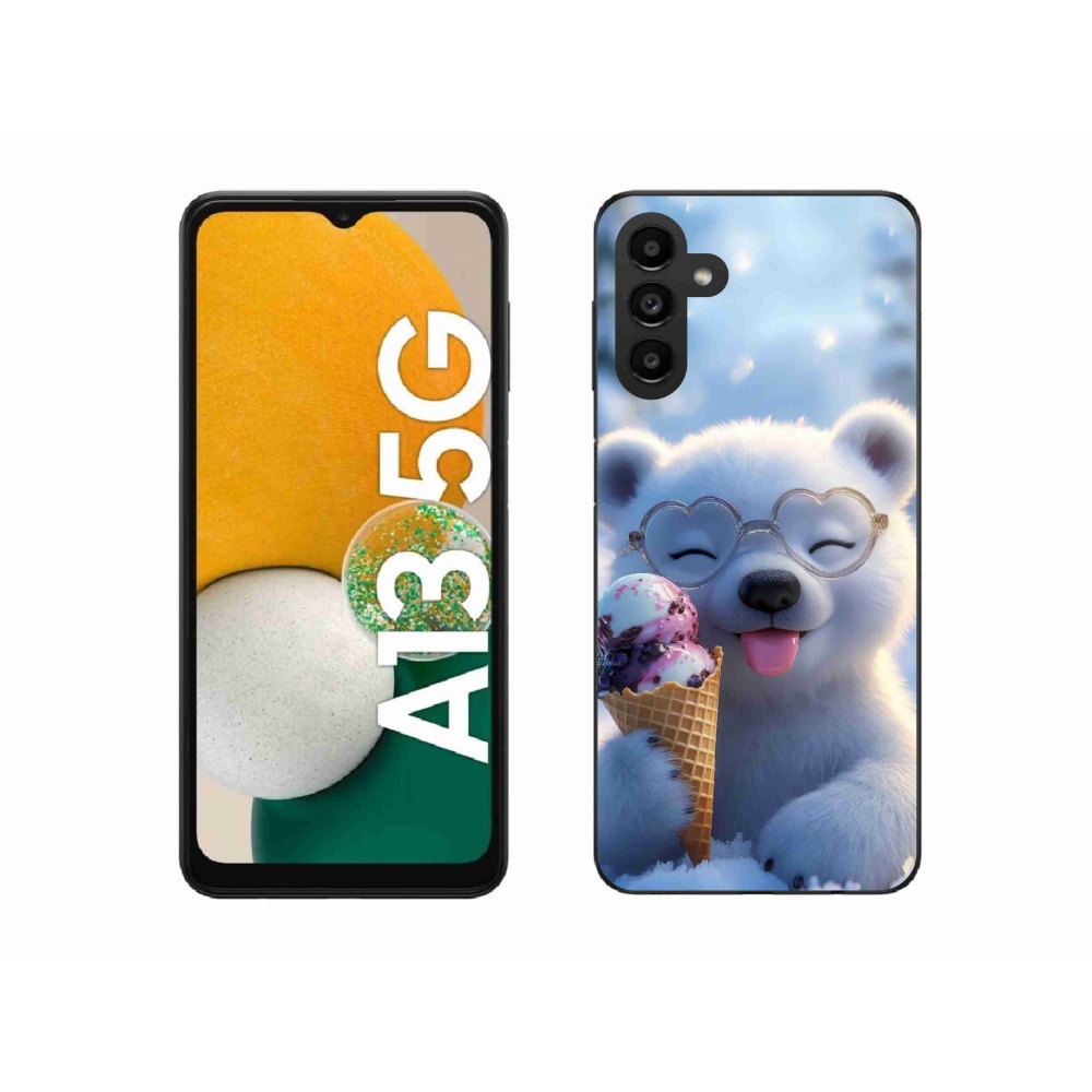 Gelový kryt mmCase na Samsung Galaxy A13 5G - medvídek se zmrzlinou