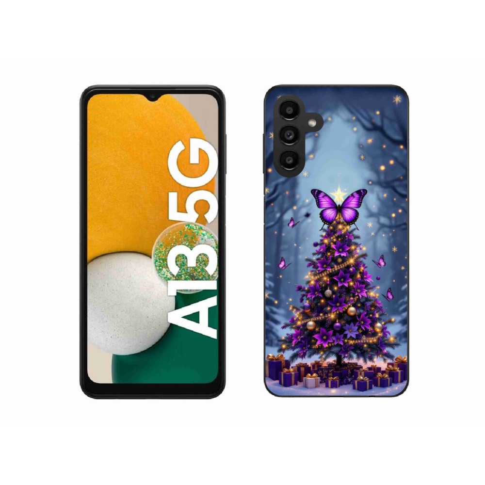 Gelový kryt mmCase na Samsung Galaxy A13 5G - motýlí vánoční stromek