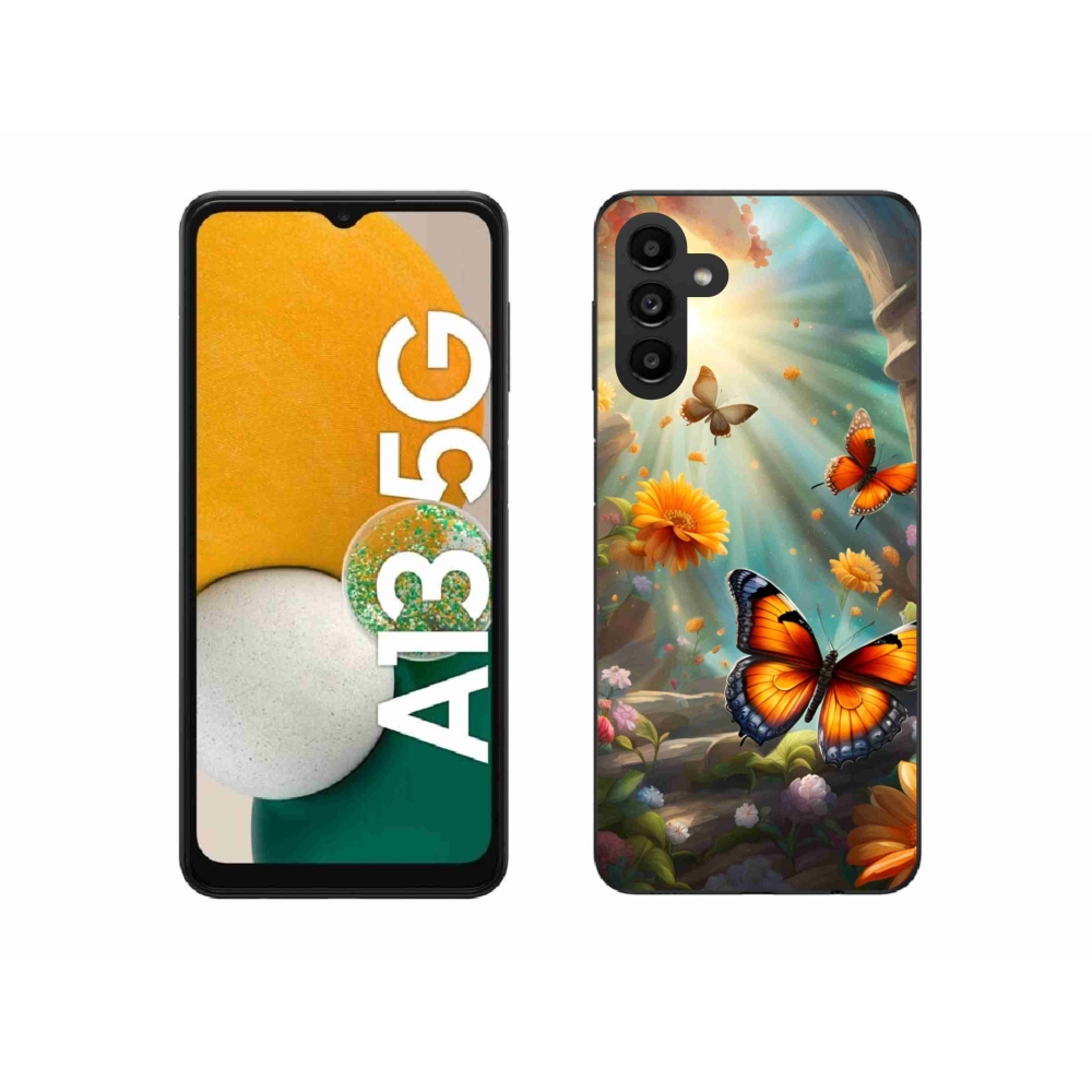 Gelový kryt mmCase na Samsung Galaxy A13 5G - motýlí zahrada 2