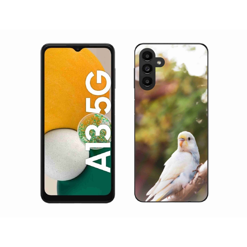 Gelový kryt mmCase na Samsung Galaxy A13 5G - papoušek andulka bílá
