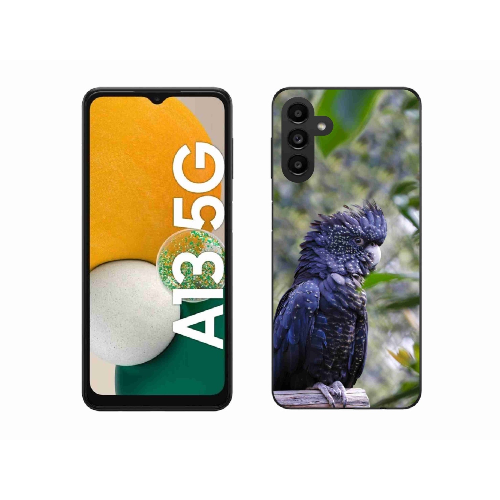 Gelový kryt mmCase na Samsung Galaxy A13 5G - papoušek kakadu černý
