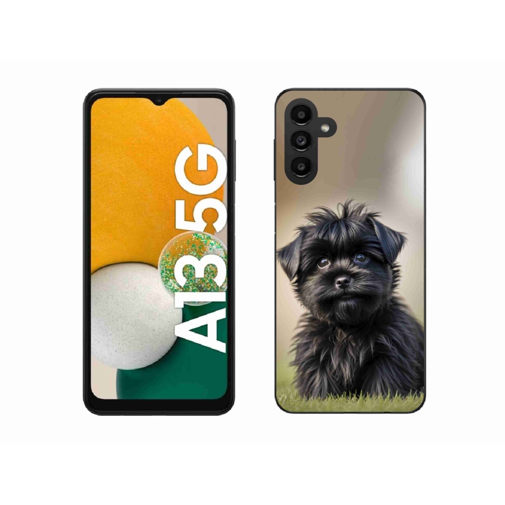 Gelový kryt mmCase na Samsung Galaxy A13 5G - roztomilý černý pejsek
