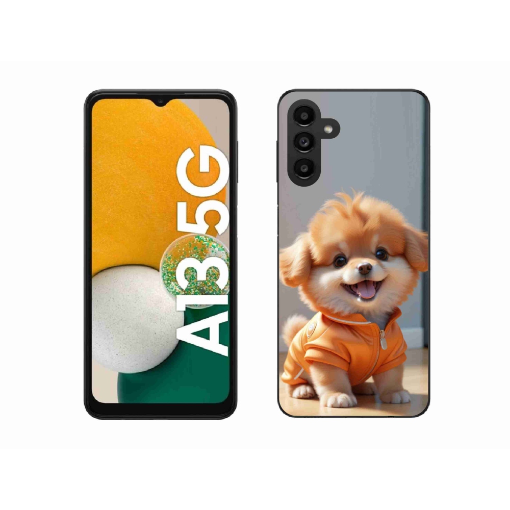 Gelový kryt mmCase na Samsung Galaxy A13 5G - roztomilý pomeranian v mikině