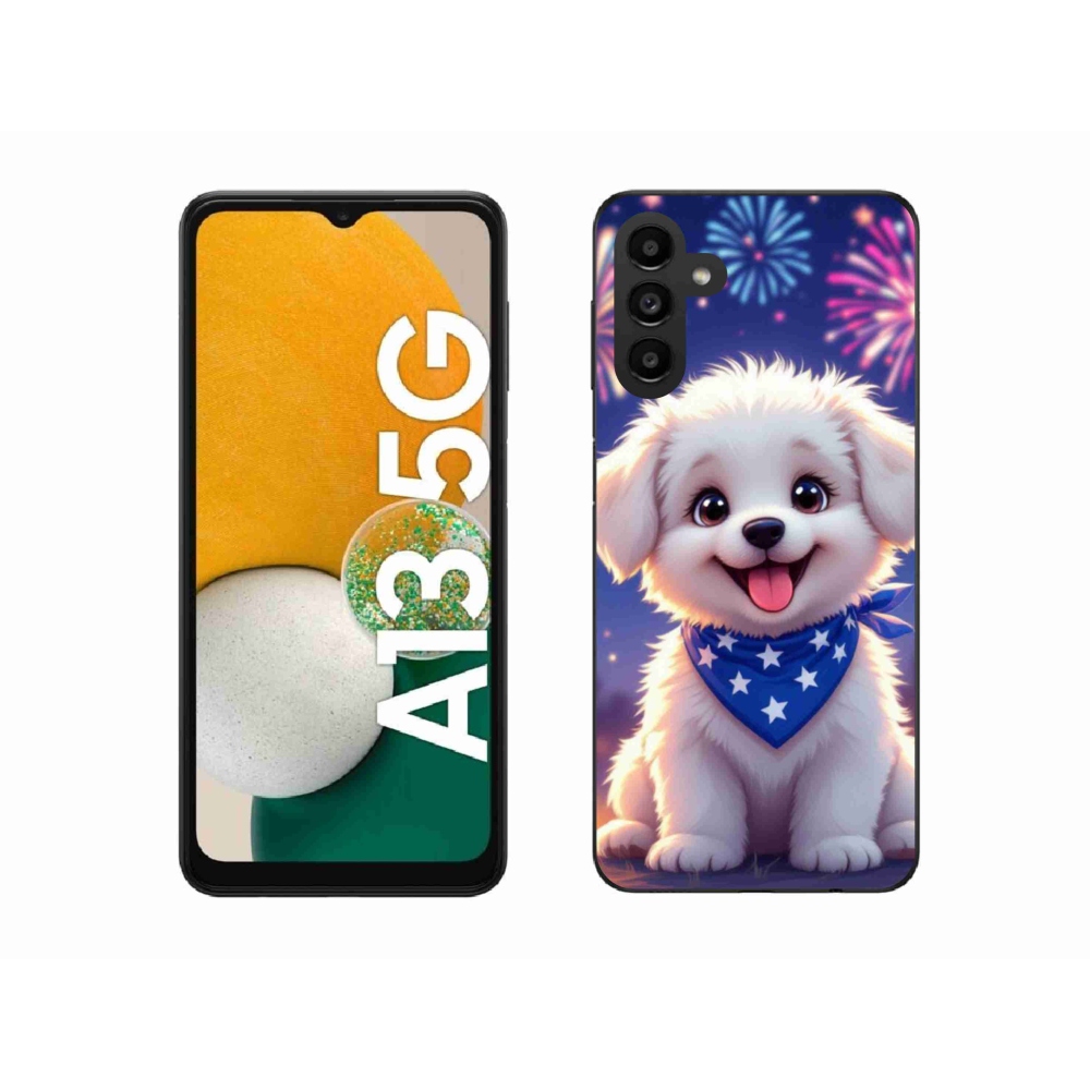 Gelový kryt mmCase na Samsung Galaxy A13 5G - slavnostní štěně
