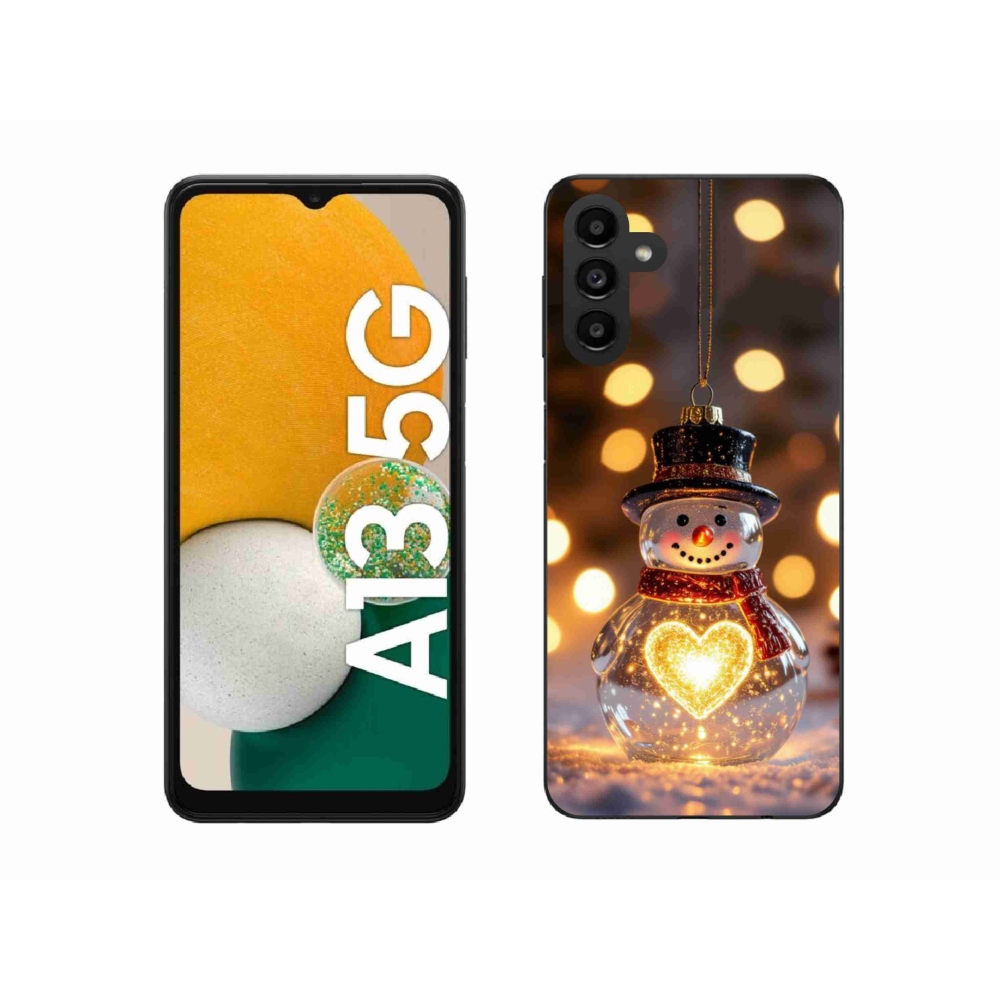 Gelový kryt mmCase na Samsung Galaxy A13 5G - svítící vánoční sněhulák