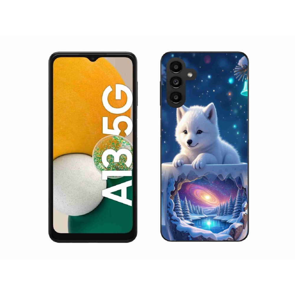 Gelový kryt mmCase na Samsung Galaxy A13 5G - vánoční štěně