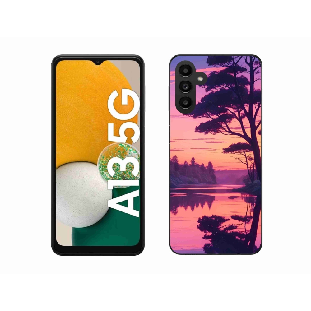 Gelový kryt mmCase na Samsung Galaxy A13 5G - západ slunce nad jezerem