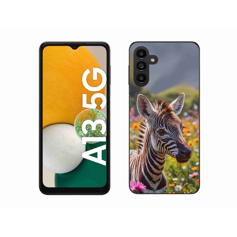 Gelový kryt mmCase na Samsung Galaxy A13 5G - zebra na louce