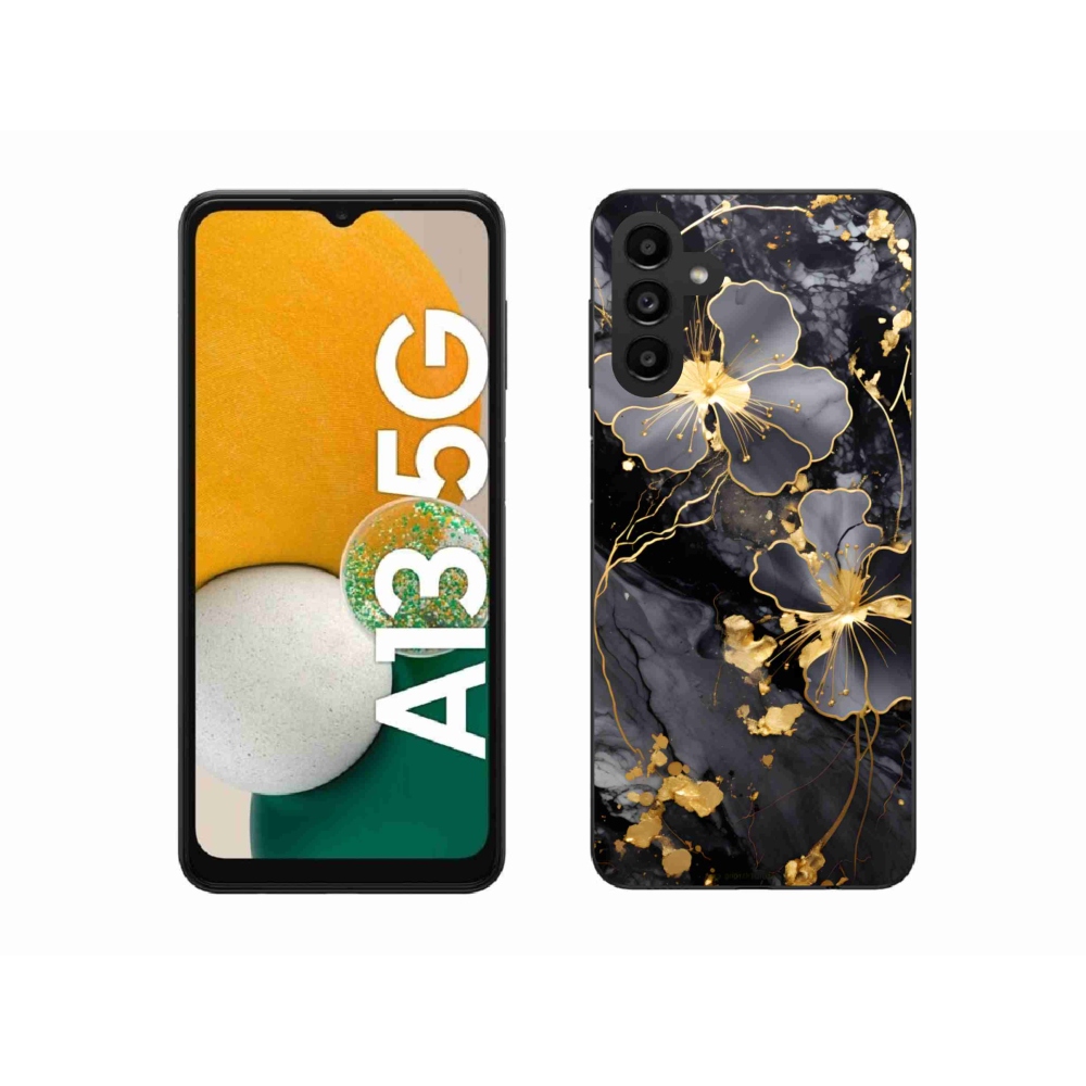 Gelový kryt mmCase na Samsung Galaxy A13 5G - zlaté květy