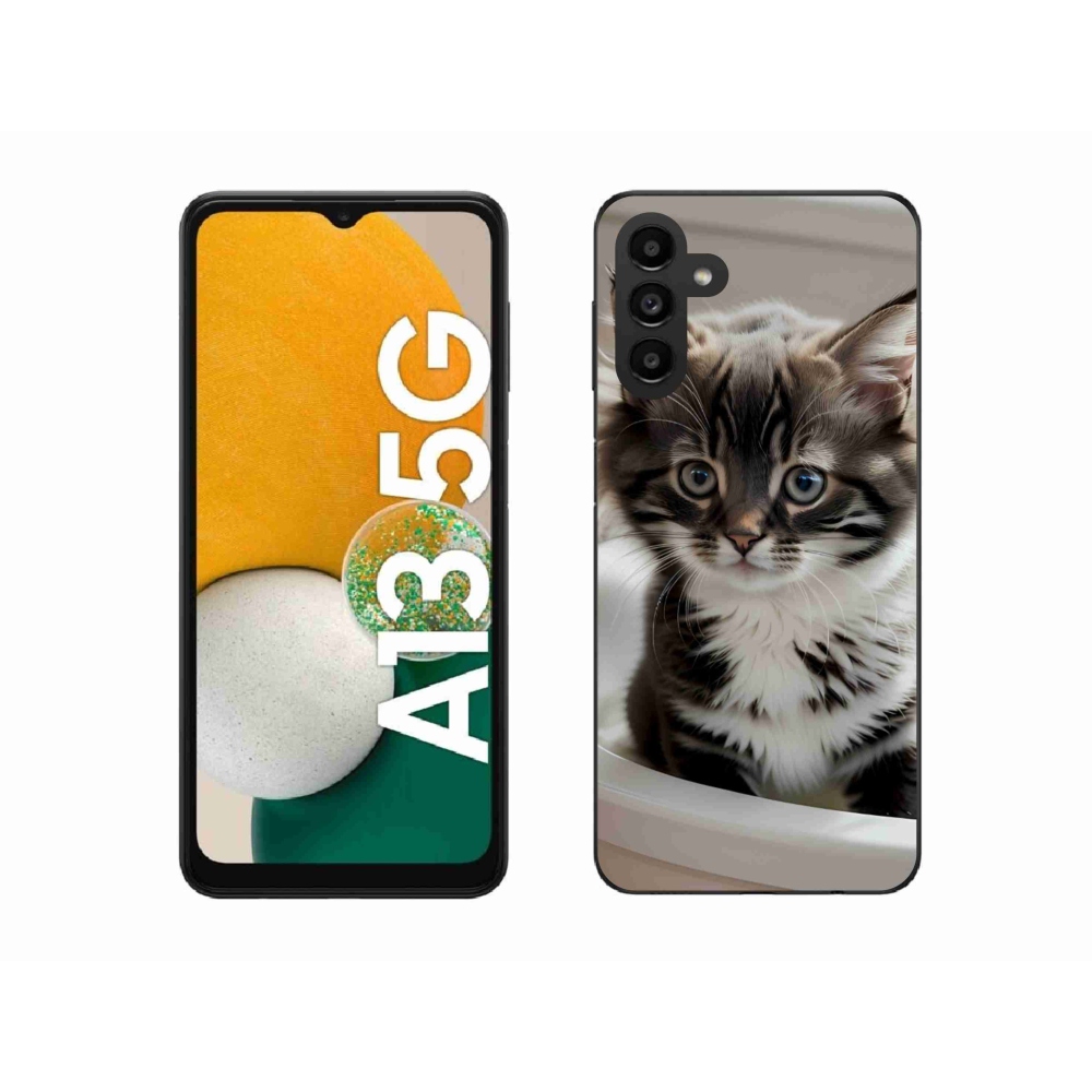 Gelový kryt mmCase na Samsung Galaxy A13 5G - zvědavé kotě
