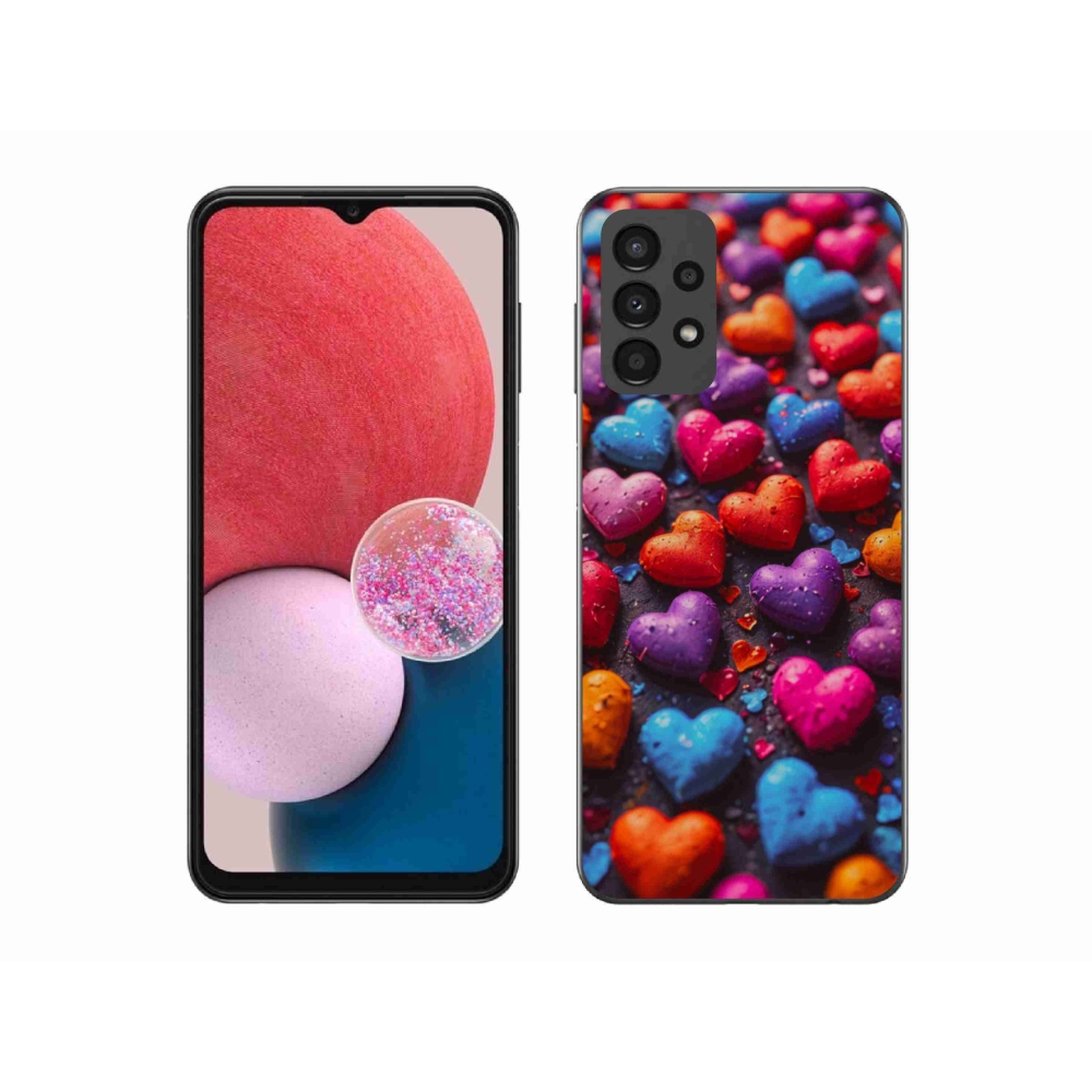 Gelový kryt mmCase na Samsung Galaxy A13 - barevná srdce