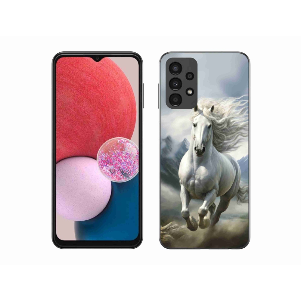 Gelový kryt mmCase na Samsung Galaxy A13 - běžící bílý kůň 3