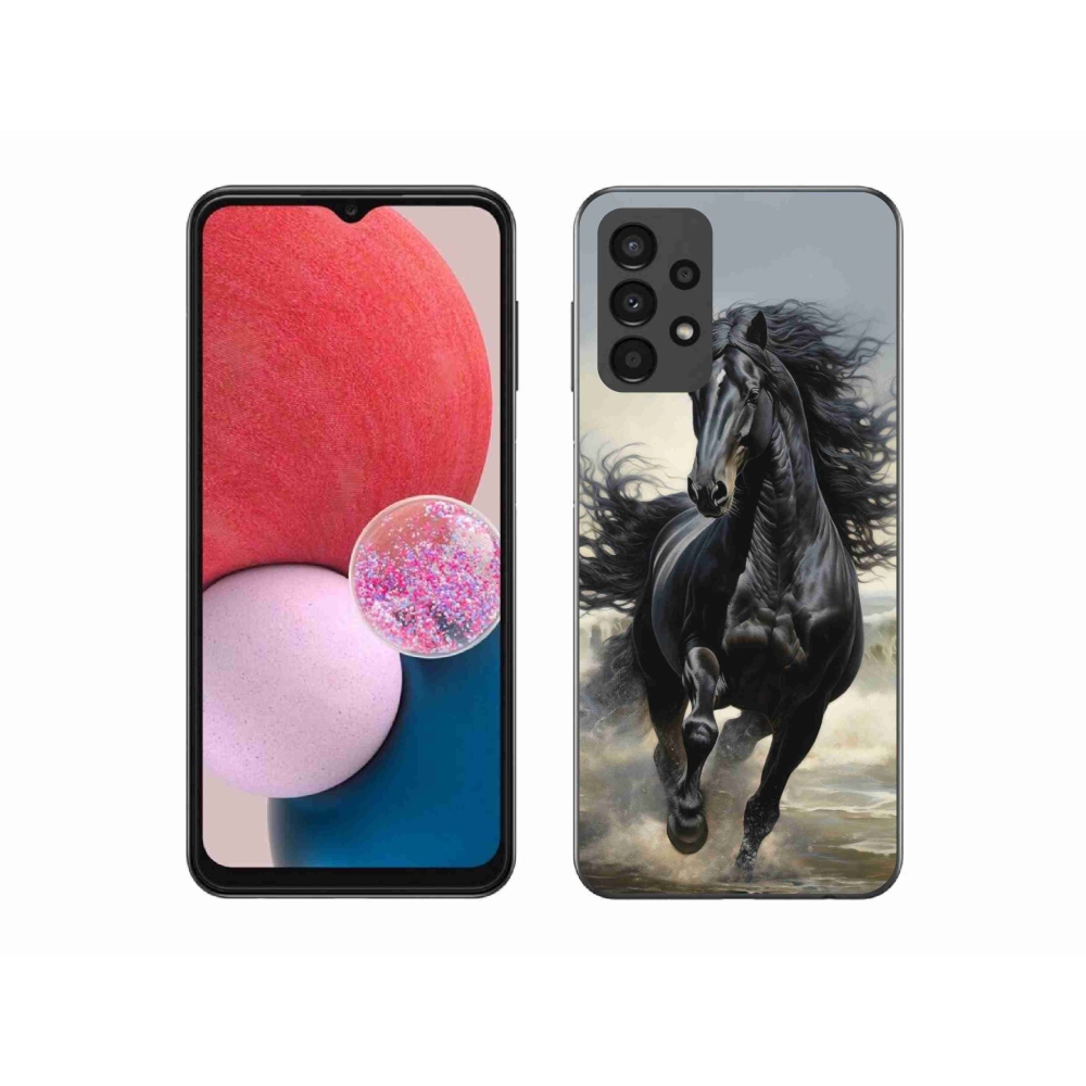 Gelový kryt mmCase na Samsung Galaxy A13 - běžící černý kůň