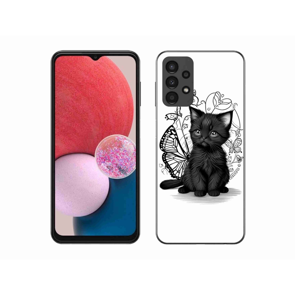 Gelový kryt mmCase na Samsung Galaxy A13 - černé kotě