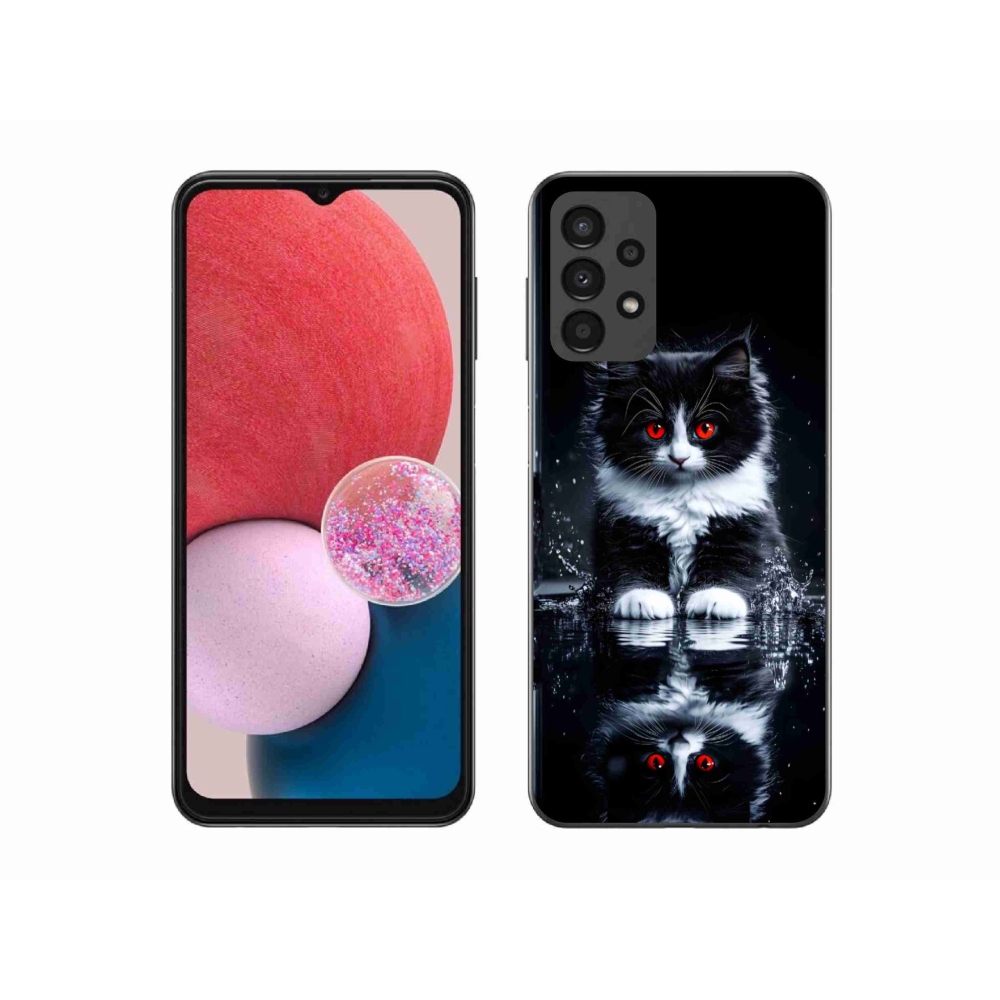 Gelový kryt mmCase na Samsung Galaxy A13 - černobílé kotě