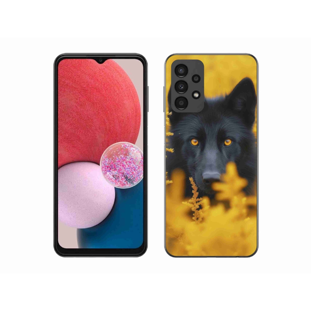 Gelový kryt mmCase na Samsung Galaxy A13 - černý vlk 2