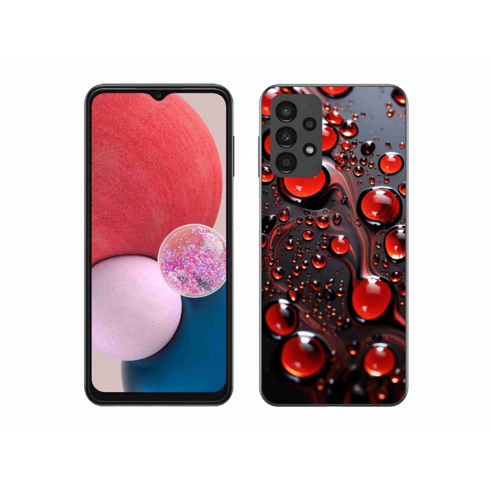 Gelový kryt mmCase na Samsung Galaxy A13 - červené kapky 2