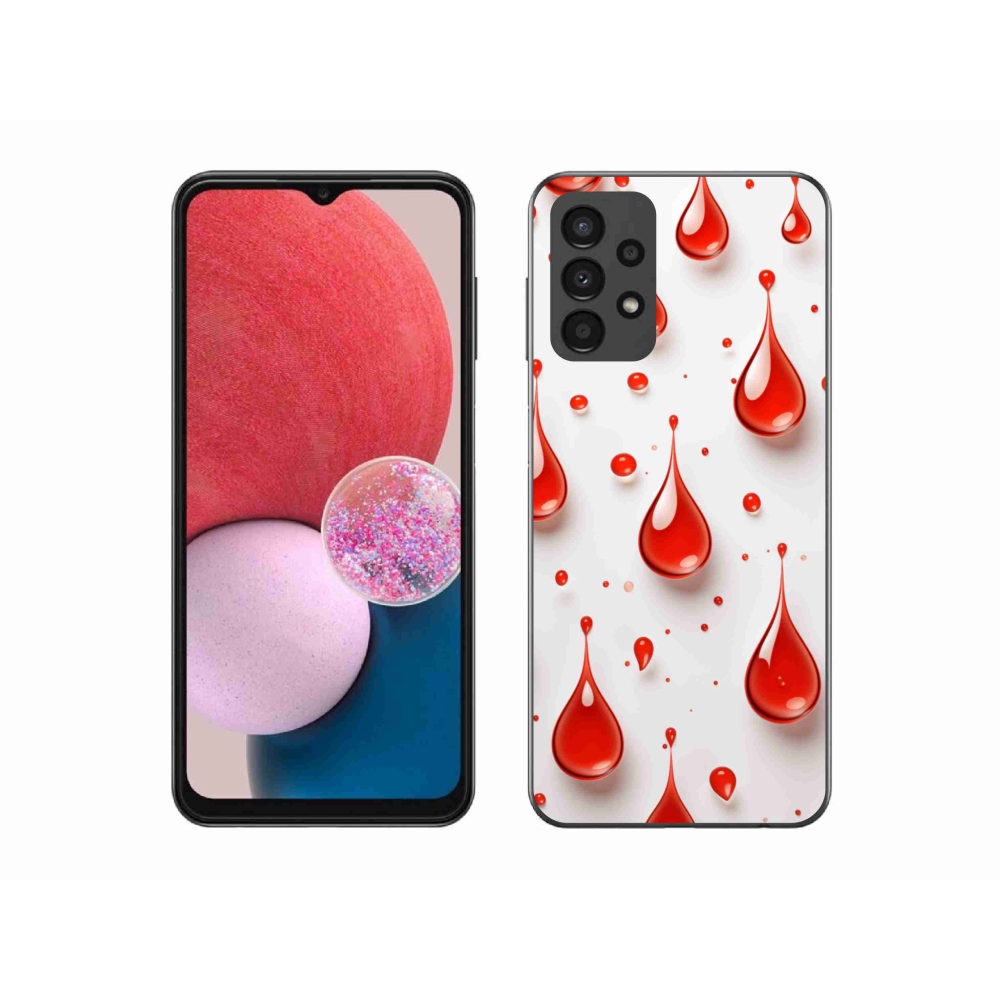 Gelový kryt mmCase na Samsung Galaxy A13 - červené kapky