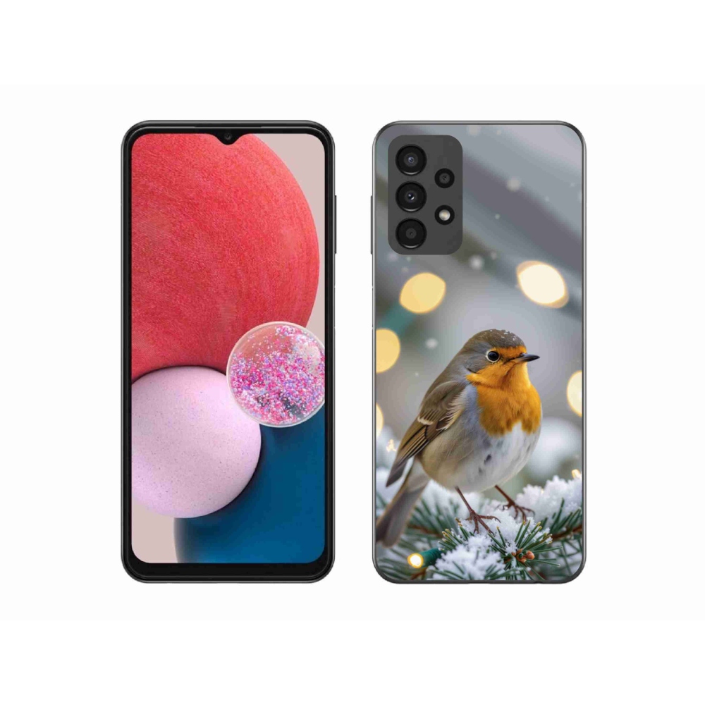 Gelový kryt mmCase na Samsung Galaxy A13 - červenka v zimě