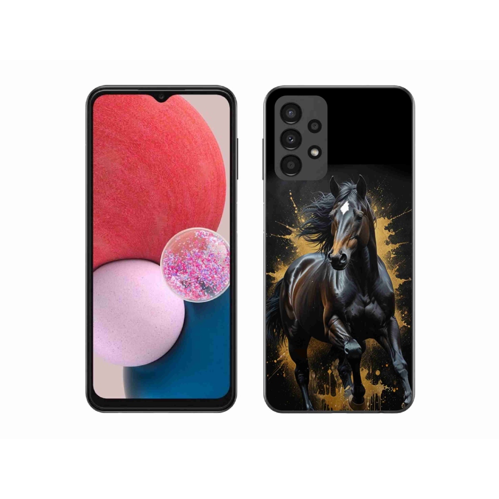 Gelový kryt mmCase na Samsung Galaxy A13 - elegantní černý hřebec